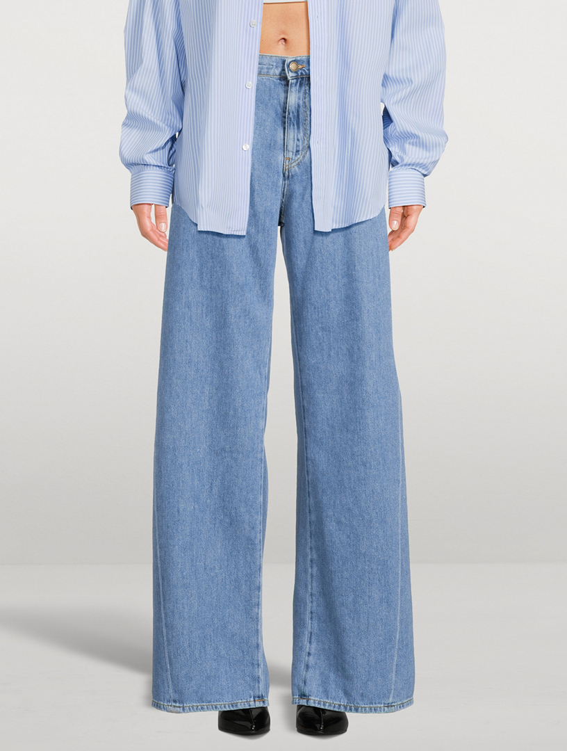 Stripe Relaxed Straight Leg Poplin Pant in Ayla Stripe