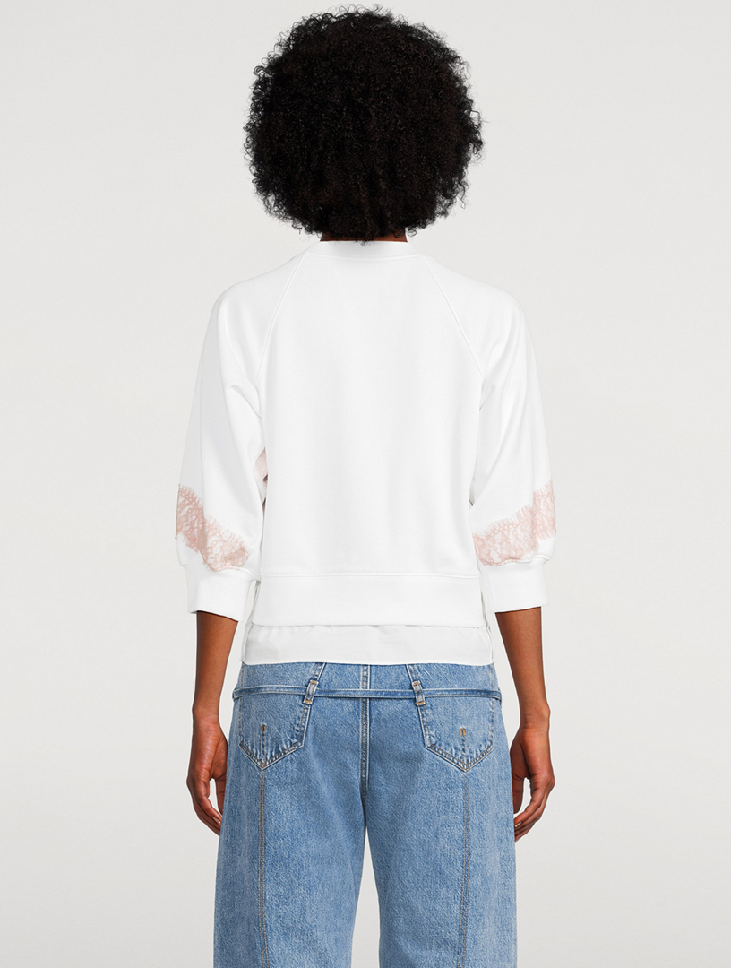 Lace-Trimmed Sweatshirt