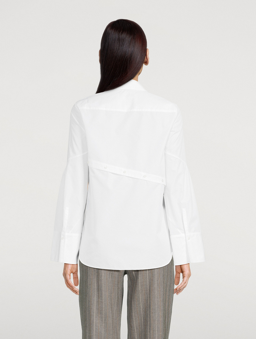 Button-Trimmed Poplin Shirt