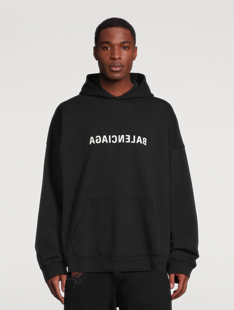 BALENCIAGA｜HOODIES/SWEATS (767877 TQVT7 1083) Balenciaga 23AW Medium Fit Hoodie Silver Logo Pullover
