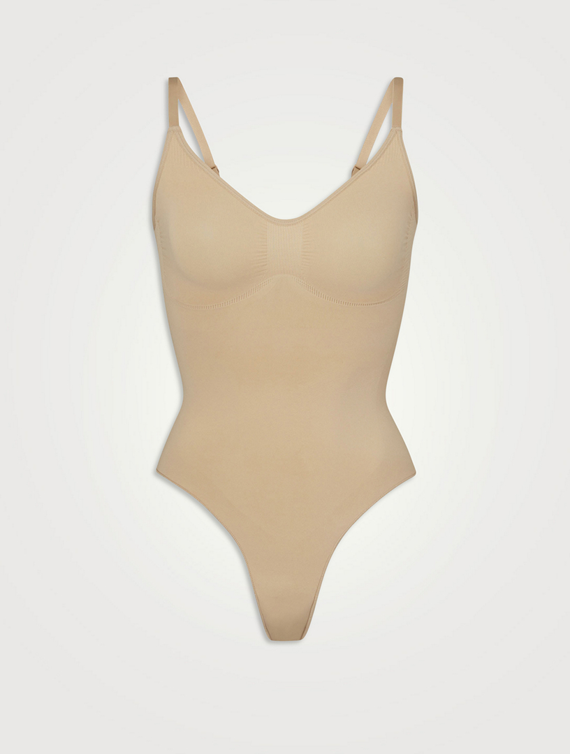 Buy SKIMS Neutral Seamless Sculpt Low-back Thong Bodysuit for