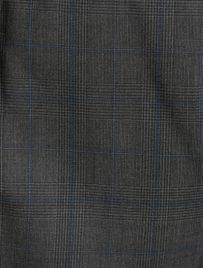 Wool Check Pleated Pants