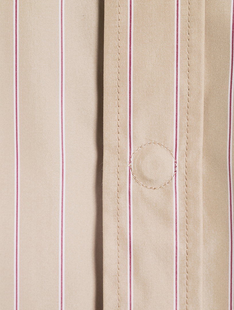 Project Cotton-Blend Shirt Jacket Striped Print