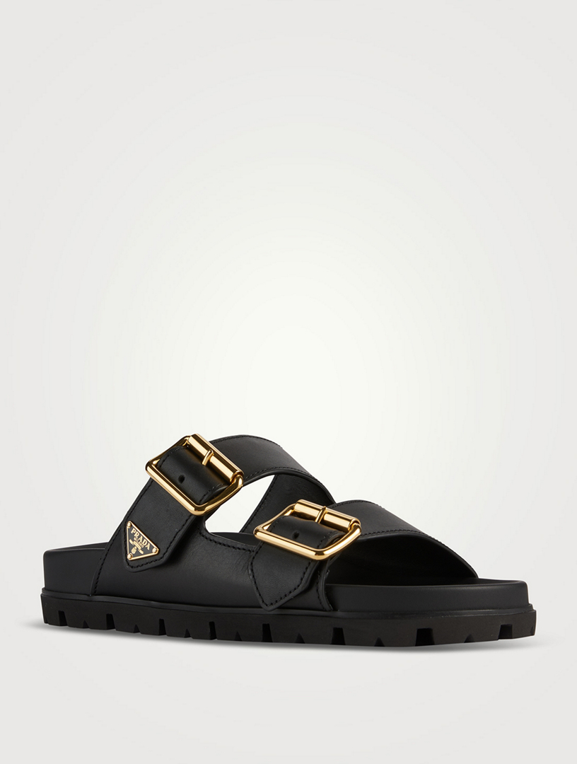 Leather Slide Sandals