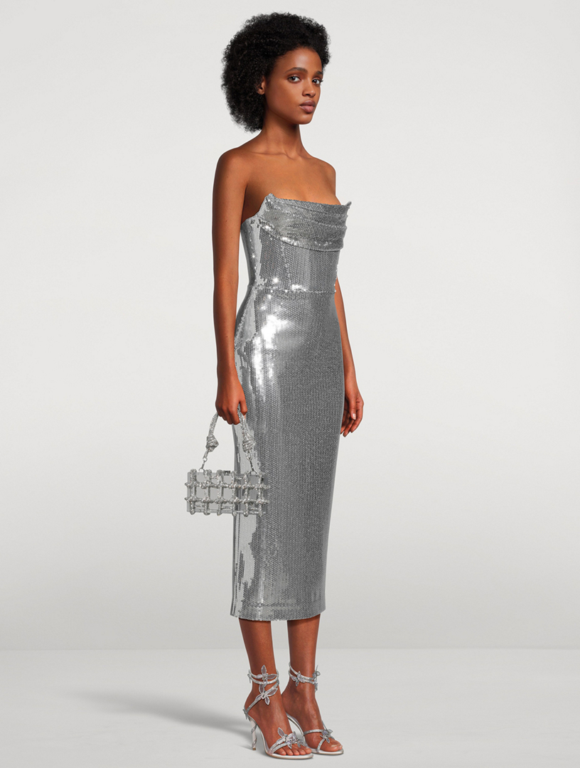 Alex perry silver store dress