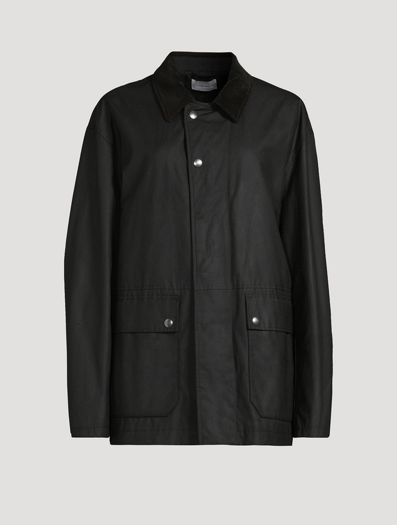 Black waxed cotton jacket outlet