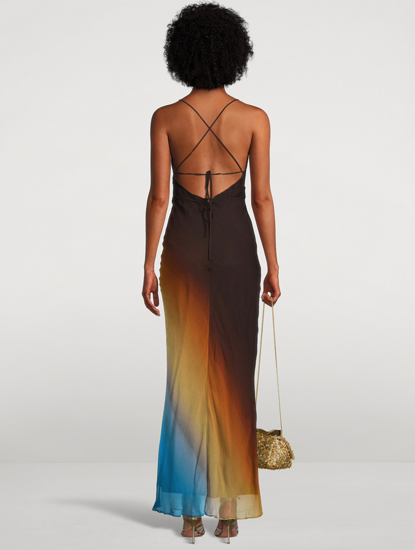 Ivana Bias-Cut Maxi Dress