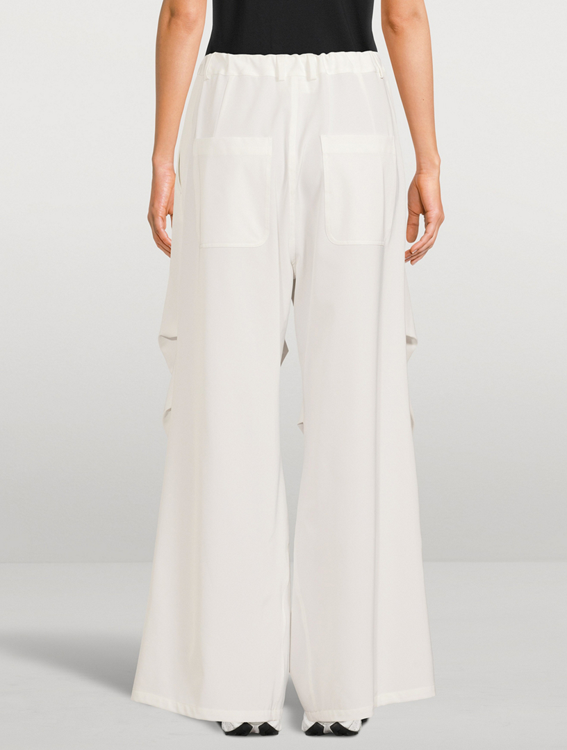 Twill Wide-Leg Trousers