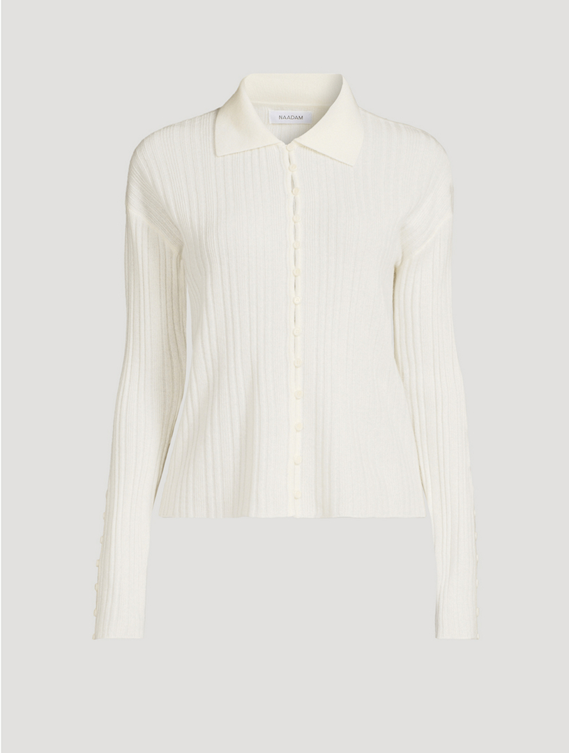 NAADAM Ribbed Cashmere Collared Cardigan | Holt Renfrew