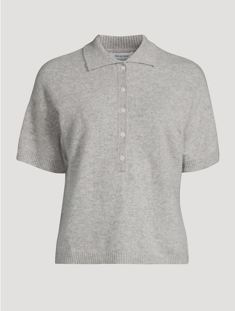 Cashmere Relaxed Short-Sleeve Polo