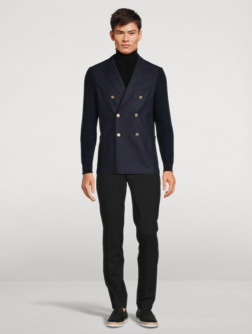 ELEVENTY Wool And Nylon Double-Breasted Jacket | Holt Renfrew