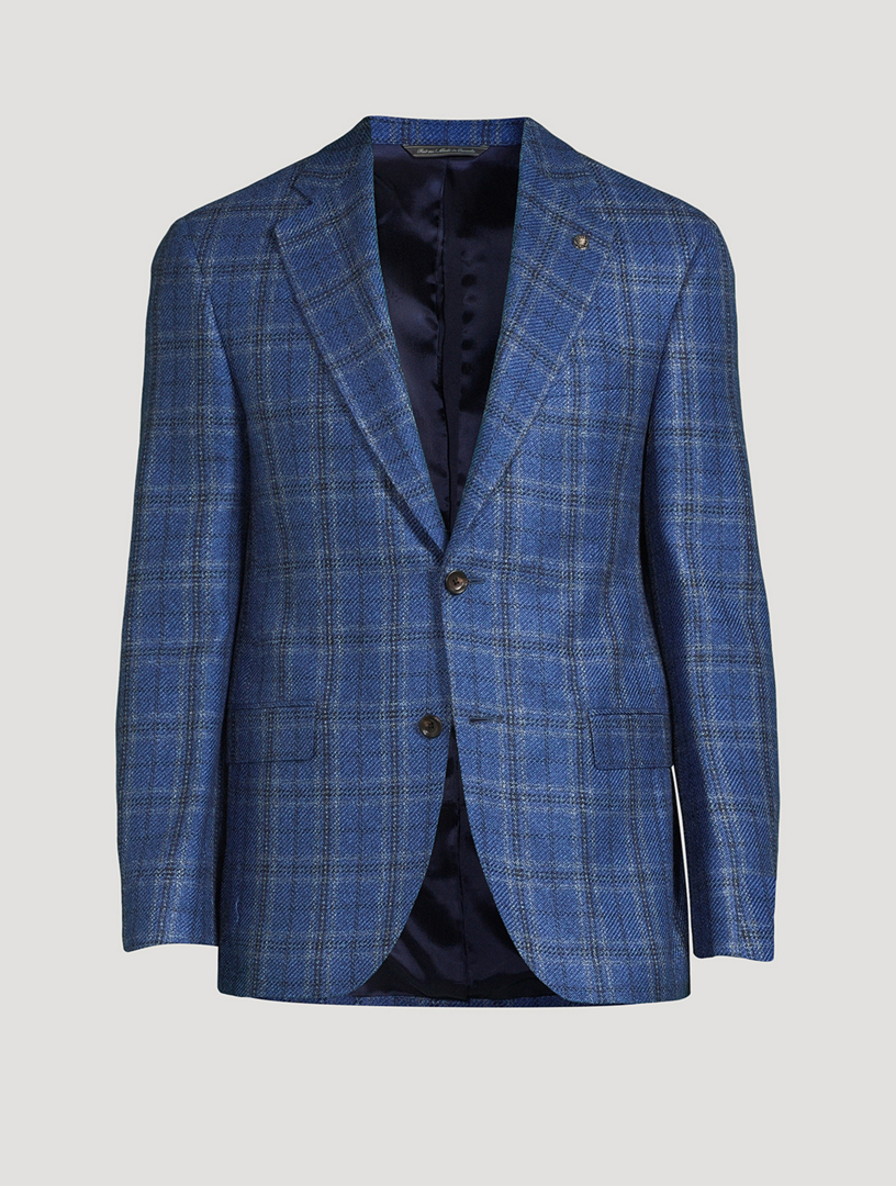 JACK VICTOR Mason Cashmere And Silk Jacket In Plaid Print | Holt