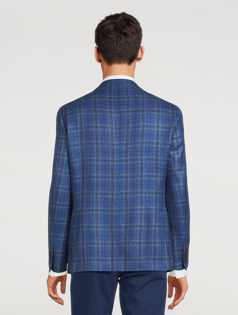 JACK VICTOR Mason Cashmere And Silk Jacket In Plaid Print | Holt