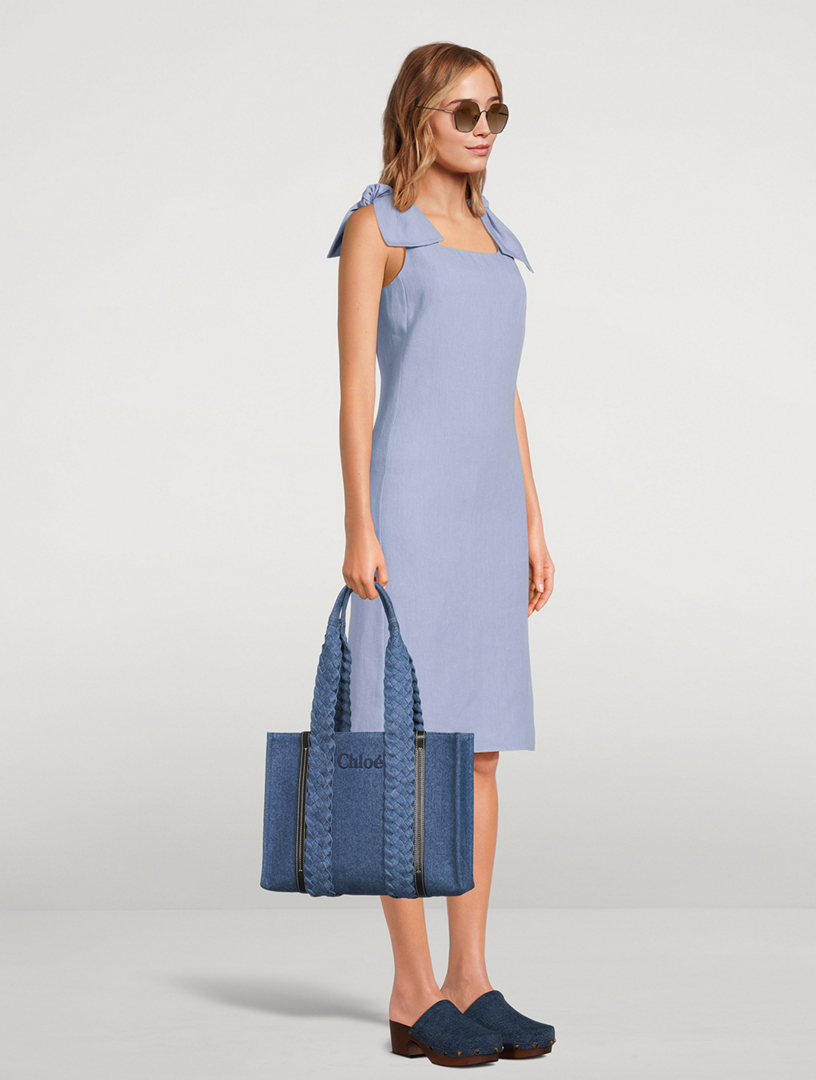 Medium Woody Denim Tote Bag