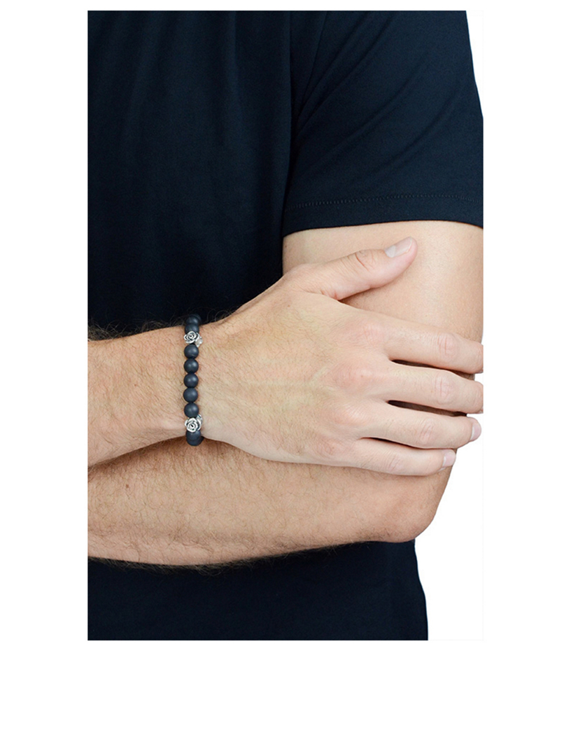KING BABY Rose And Black Onyx Beaded Bracelet Holt Renfrew