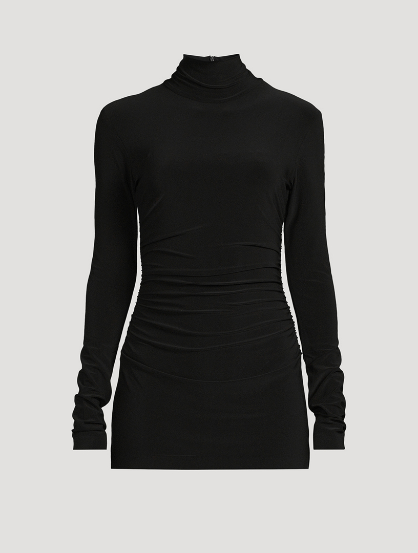 NORMA KAMALI Long-Sleeve Turtleneck Mini Dress | Holt Renfrew