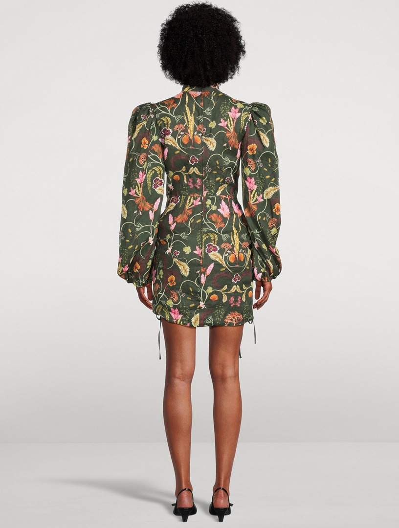 Guaba Habitat Ruched Mini Dress Floral Print
