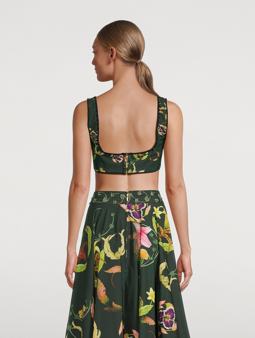 Amanda Marina Embellished Crop Top Floral Print
