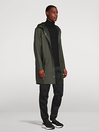 RAINS Long Jacket With Hood  Green