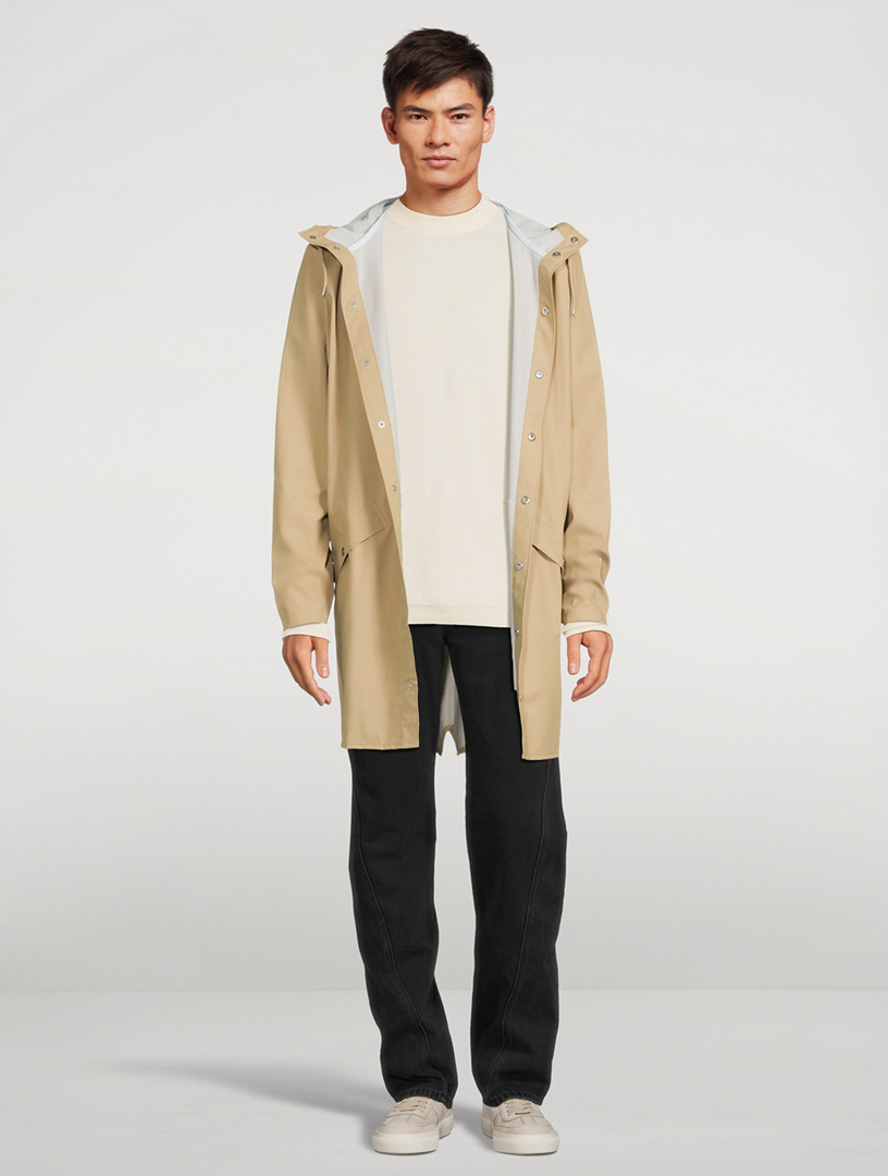RAINS Long Jacket With Hood  Beige