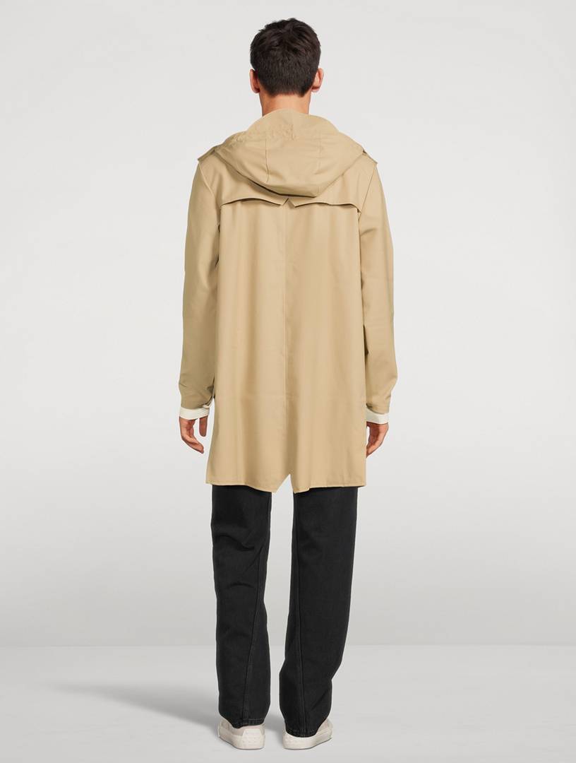 RAINS Long Jacket With Hood  Beige