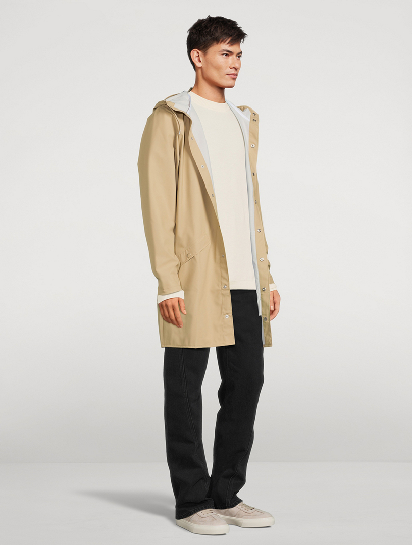 RAINS Long Jacket With Hood  Beige