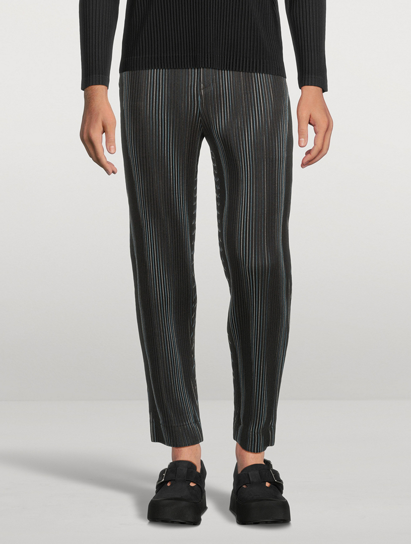 HOMME PLISSÉ ISSEY MIYAKE Tweed Pleats Straight-Leg Pants | Holt