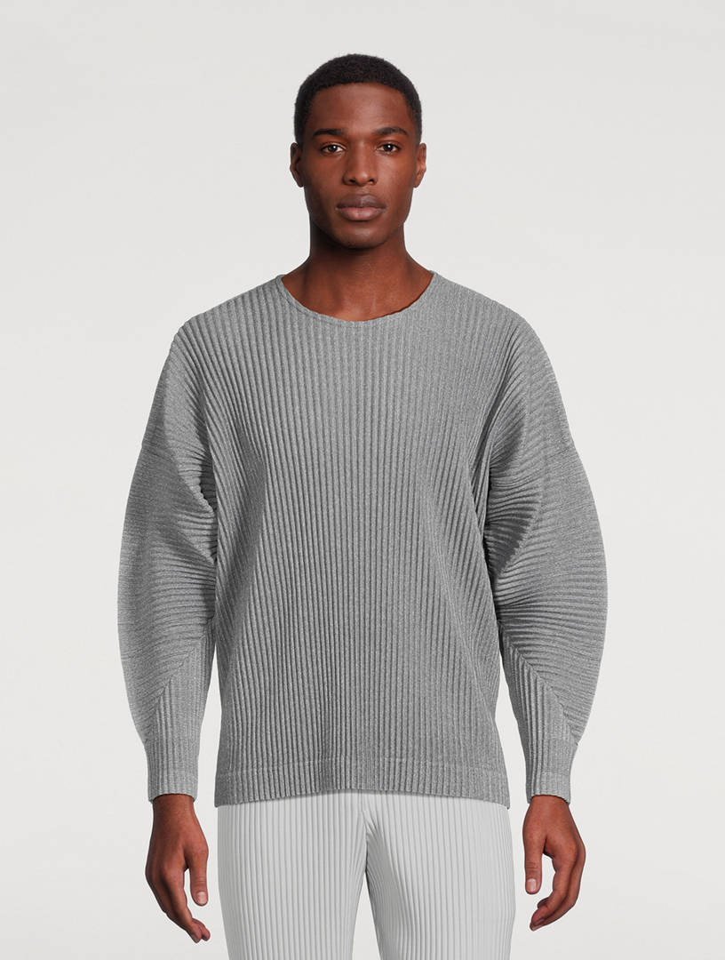 HOMME PLISSÉ ISSEY MIYAKE Heather Pleats Long-Sleeve T-Shirt