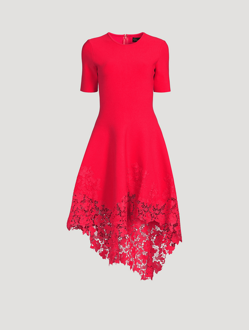 OSCAR DE LA RENTA Gardenia Guipure Lace Midi Dress