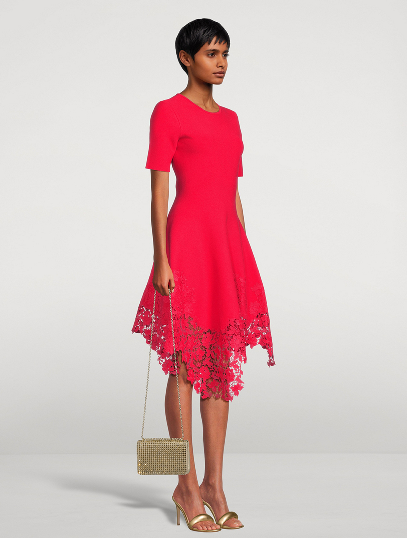 OSCAR DE LA RENTA Gardenia Guipure Lace Midi Dress | Holt Renfrew