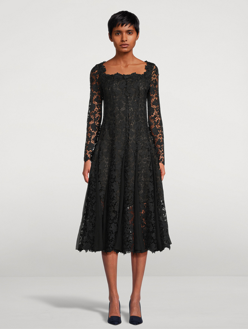 OSCAR DE LA RENTA Gardenia Guipure Lace Midi Dress Holt Renfrew