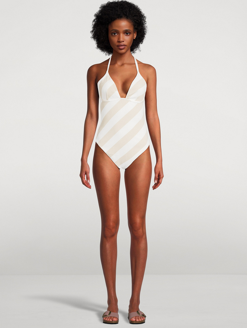 Textured One-Piece Swimsuit