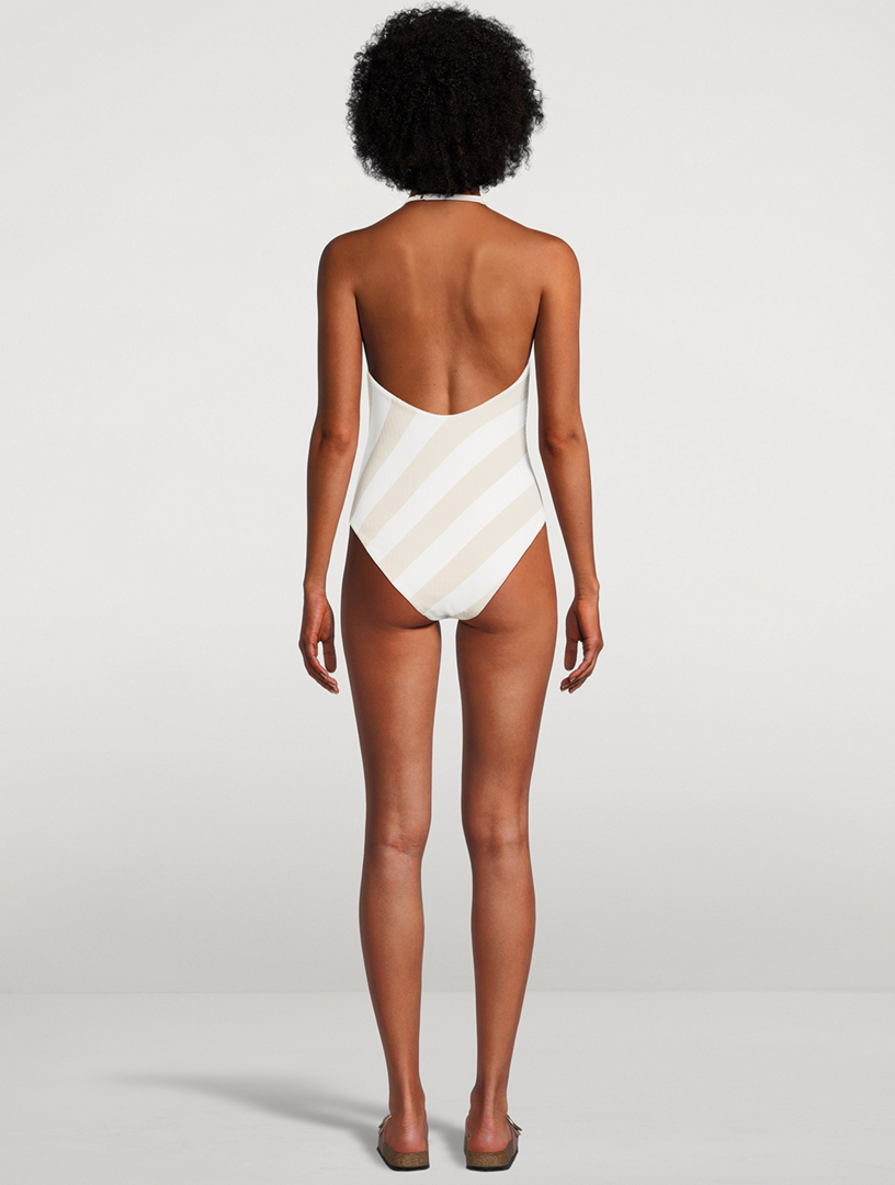 Textured One-Piece Swimsuit