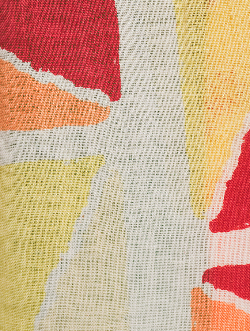 Linen Pants Sunset Tile Print