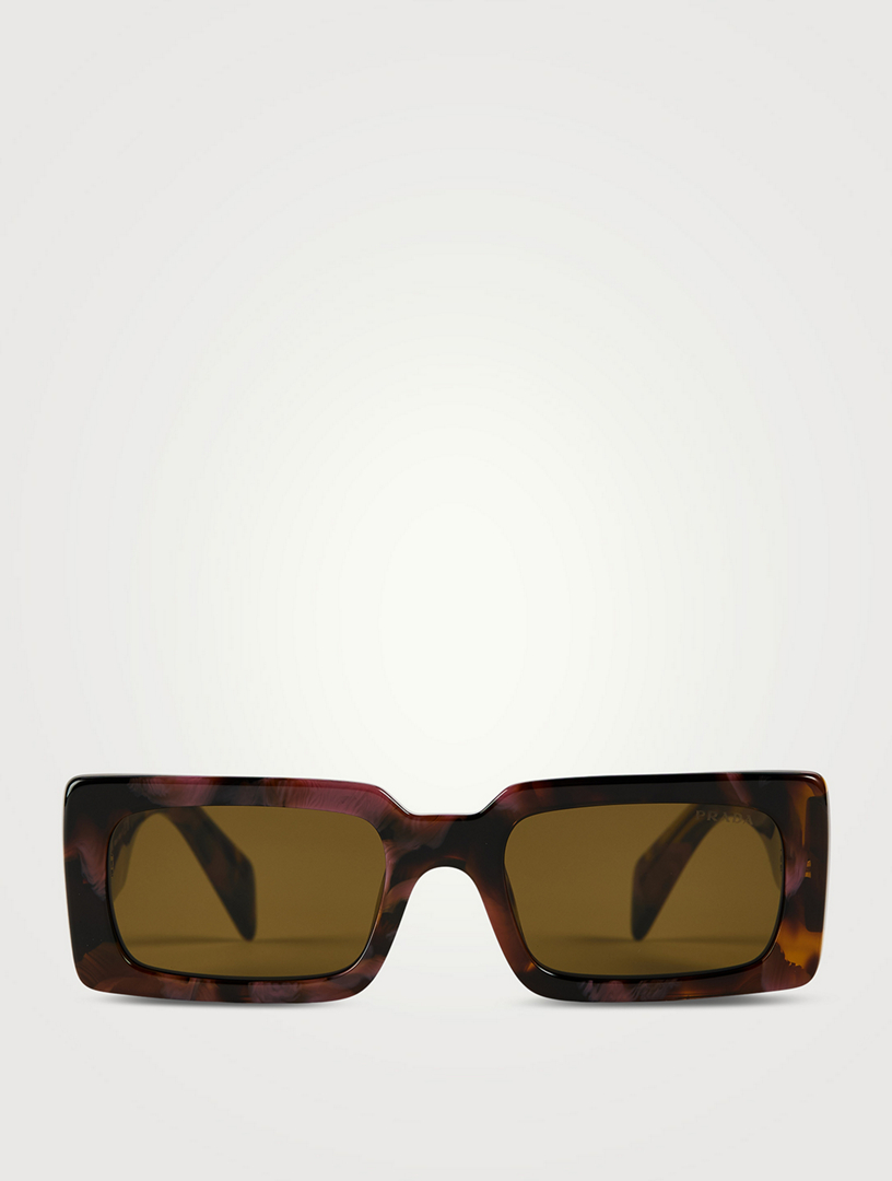 Lunettes de soleil à monture rectangulaire marbrée