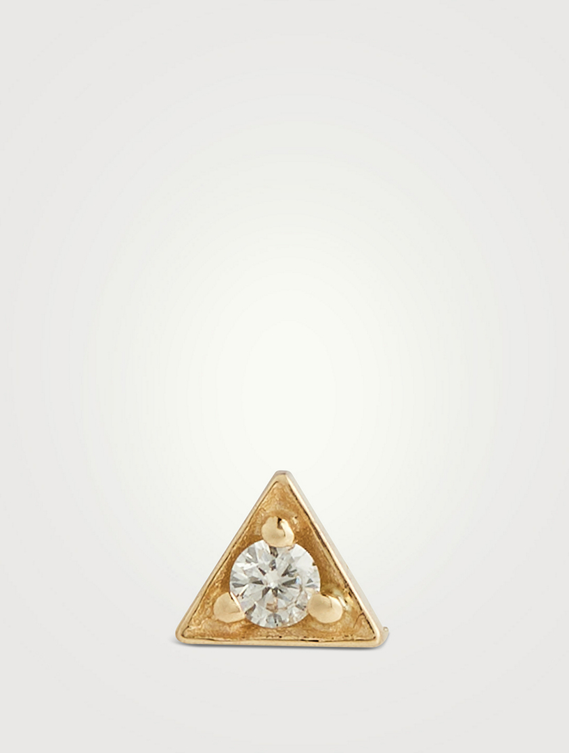 Dormeuses Cléo en or 14 ct triangulaires avec diamants