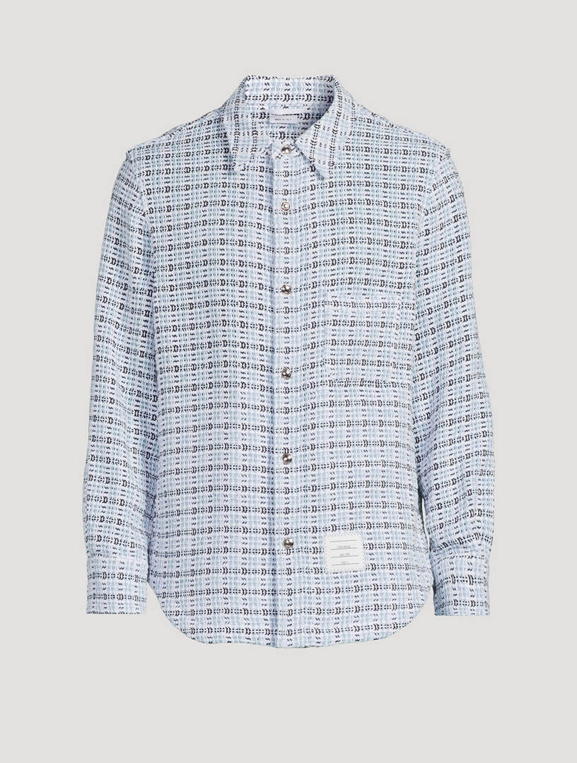 Crochet Tweed Shirt Jacket