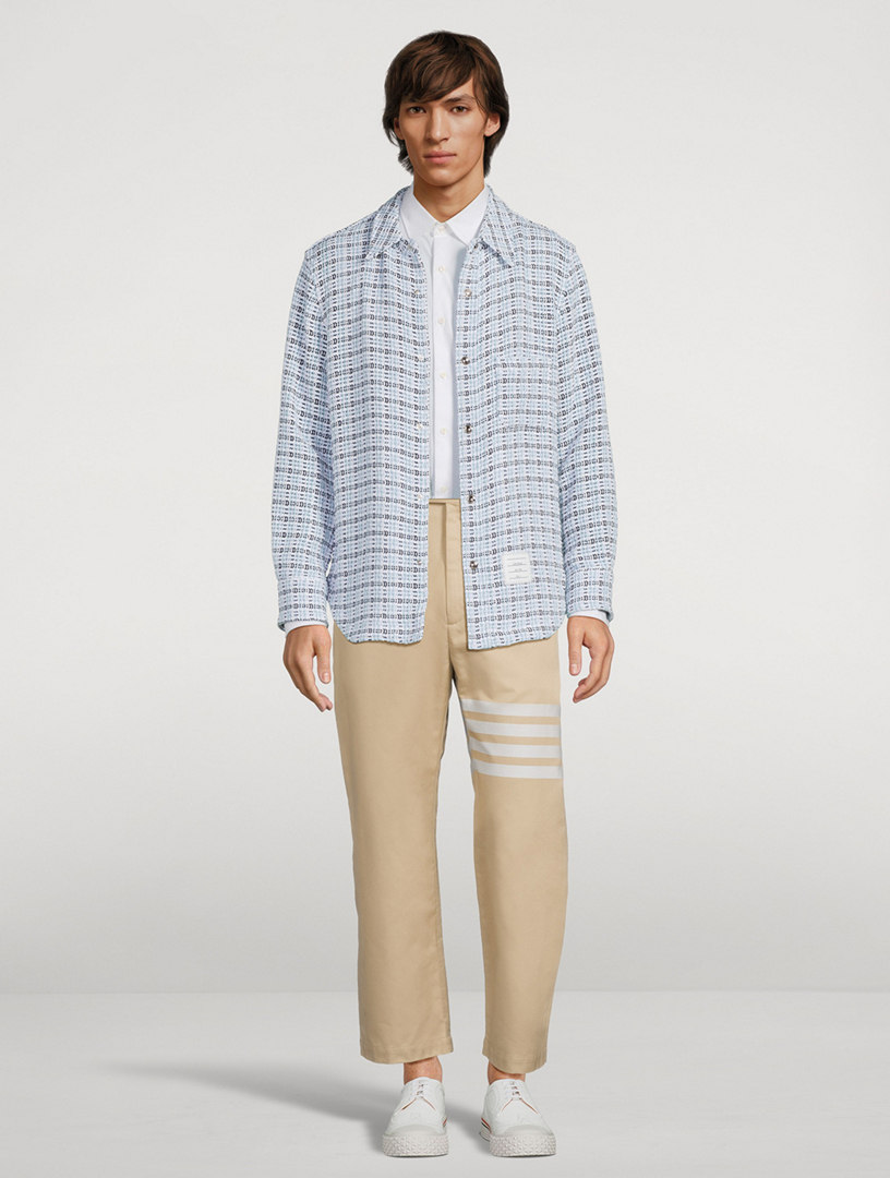 Crochet Tweed Shirt Jacket