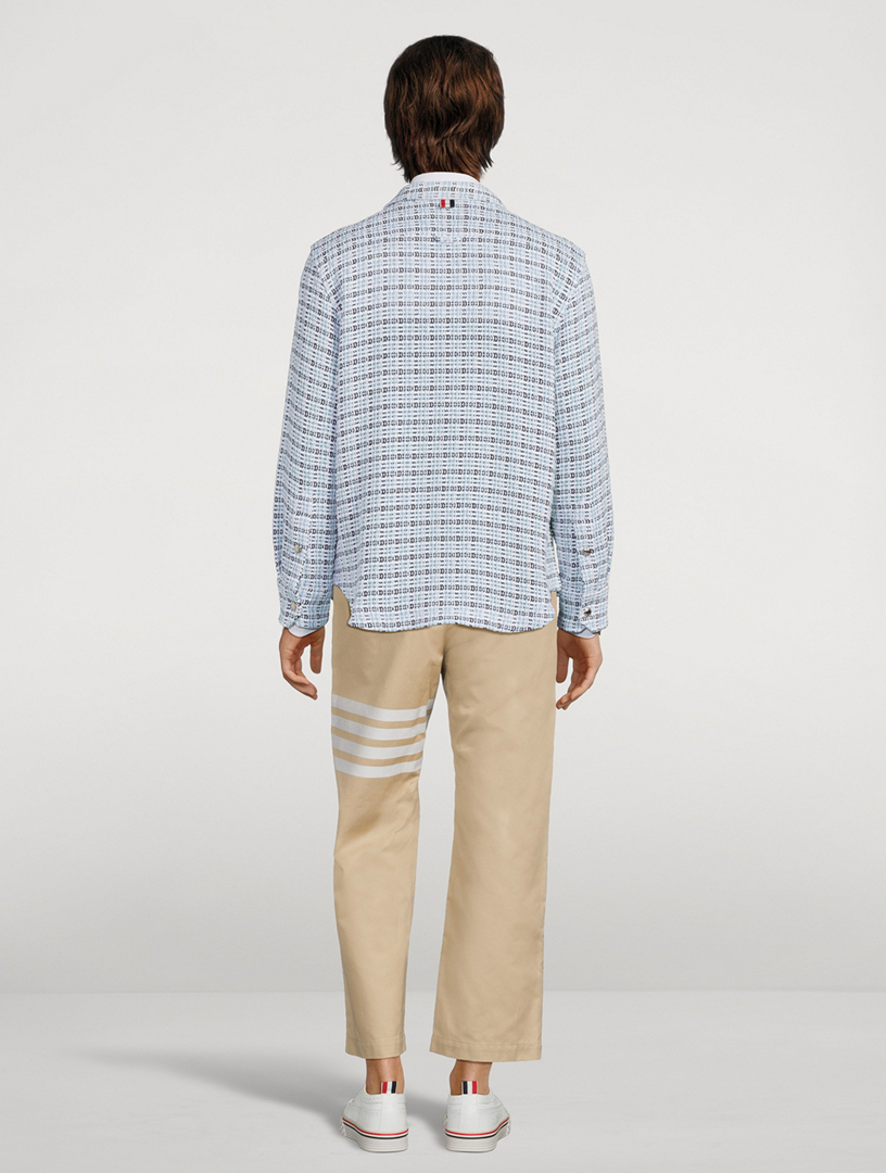 Crochet Tweed Shirt Jacket
