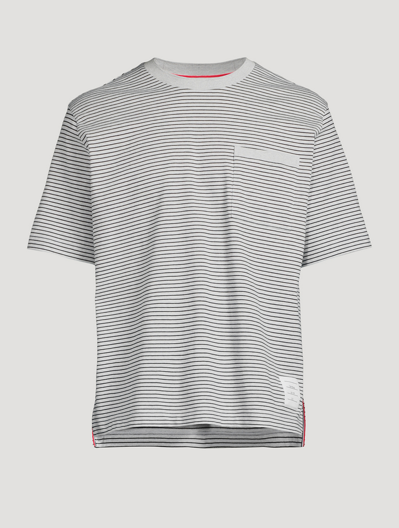 THOM BROWNE Cotton Striped T-Shirt | Holt Renfrew