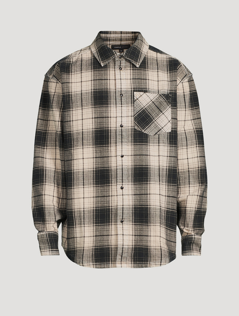 PURPLE BRAND Wordmark Western Shirt In Plaid Print | Holt Renfrew