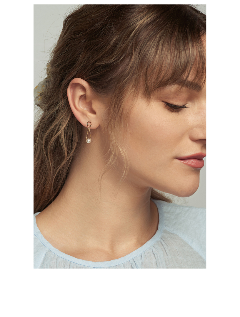 POPPY FINCH 14K Gold Pearl Hourglass Earrings