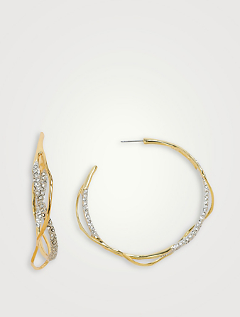 Intertwined Crystal Pavé Hoop Earrings