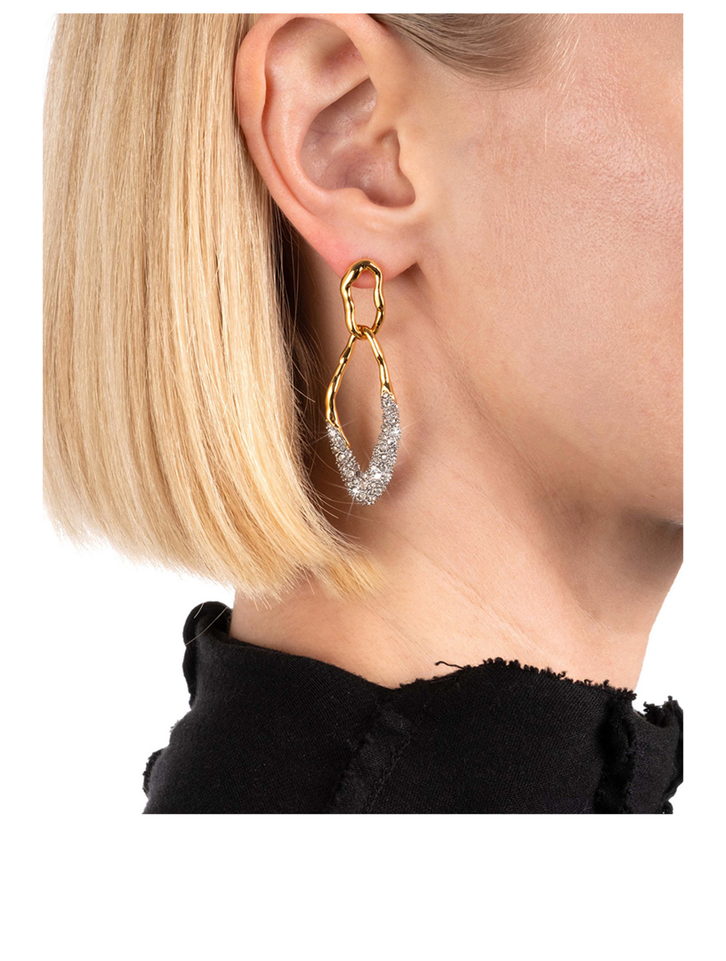 Solanales Double Link Earring With Crystals