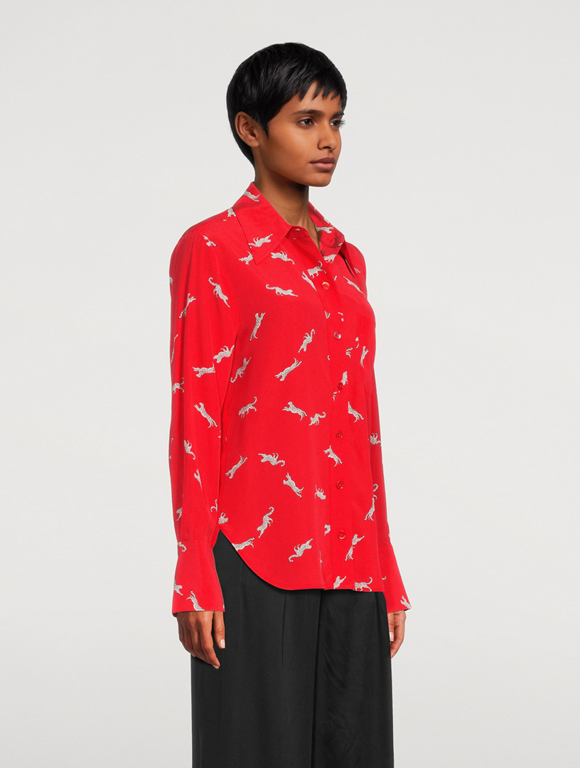 Quinne Silk Shirt In Leopard Print