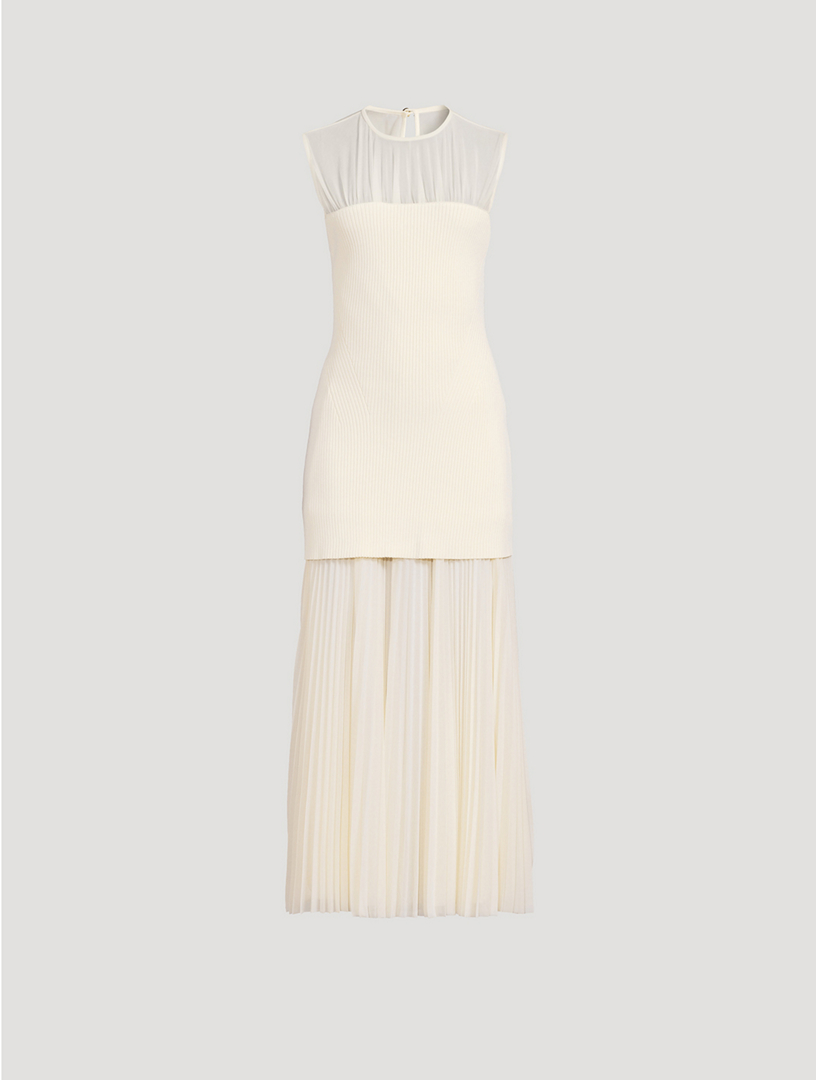 Pleated strapless top in white - Proenza Schouler