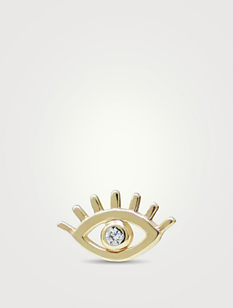 Anzie x Mel Soldera 14K Gold Evil Eye Lash Stud Earring With Diamond