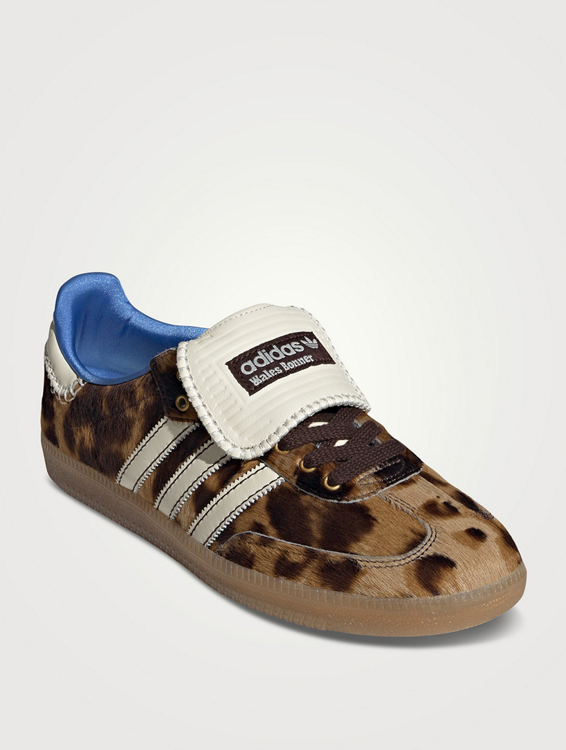 Adidas x Wales Bonner Samba Pony Hair Sneakers In Leopard Print