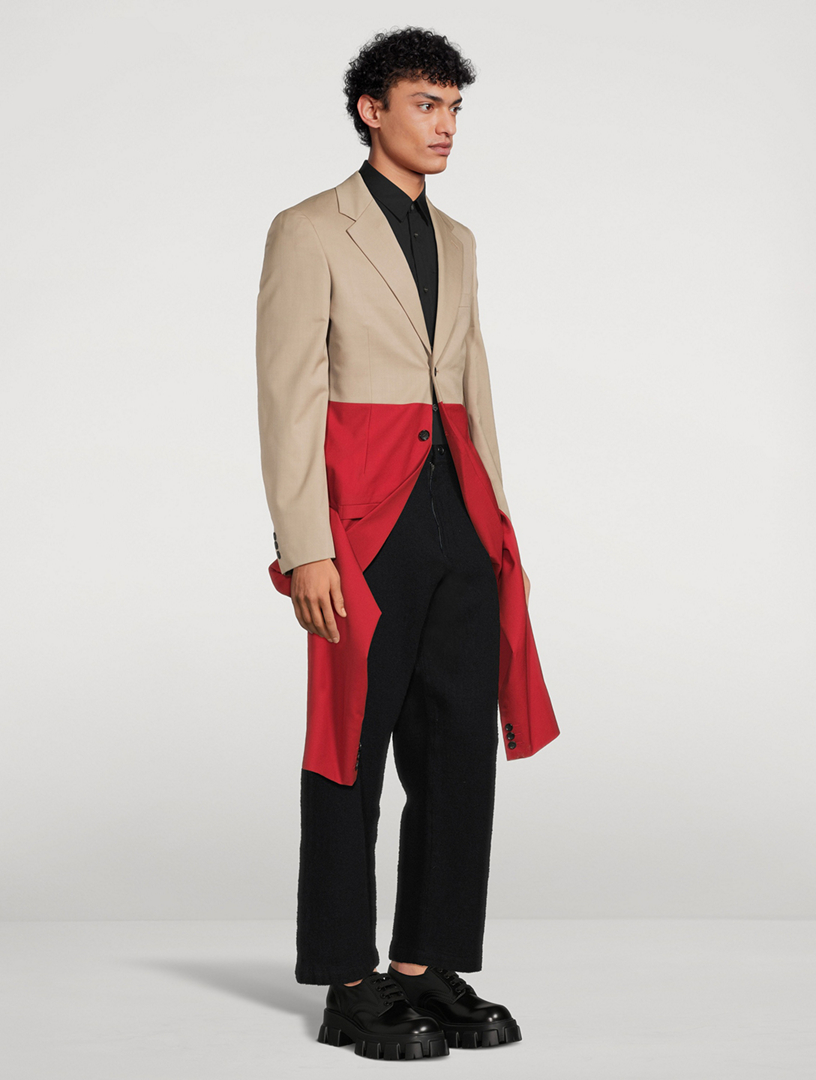 COMME DES GARÇONS HOMME PLUS Wool Long Jacket With Double Sleeves