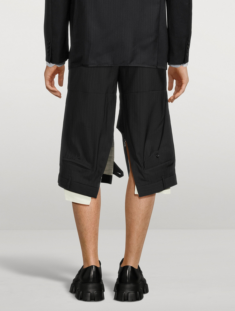 Wool-Blend Upside-Down Shorts